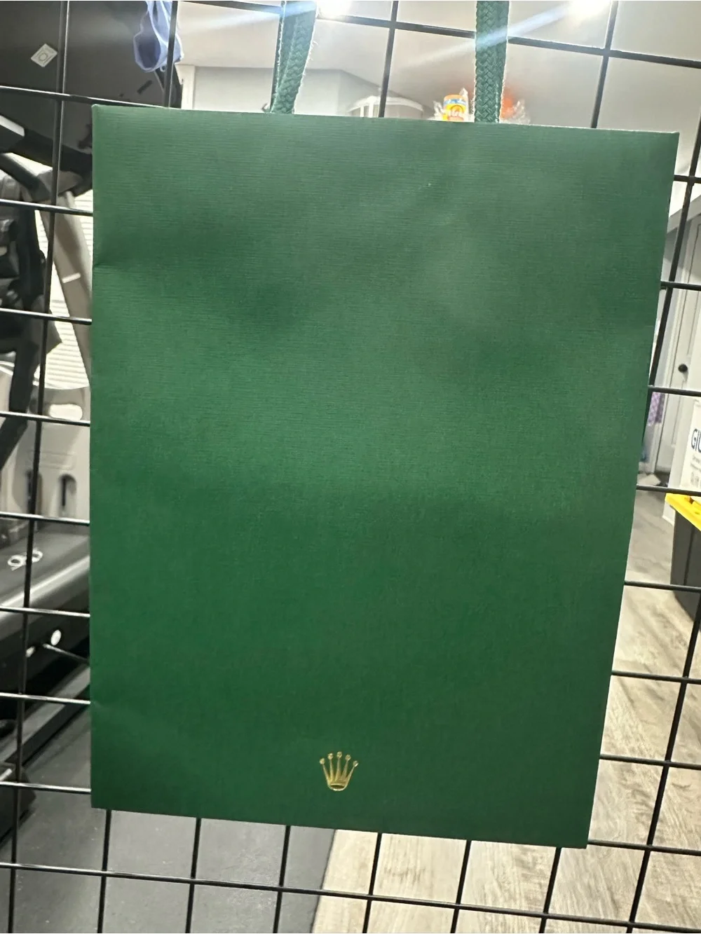 Rolex Dark Green Gift Bag with Gold Crown Emblem